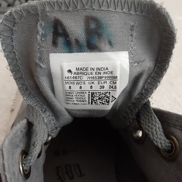 Converse Women's Size 8 Unisex Light Gray Canvas All Star Chuck Taylor Sneakers - Picture 9 of 12